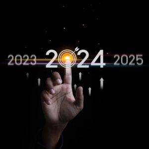 business concept showing sales trends for 2024